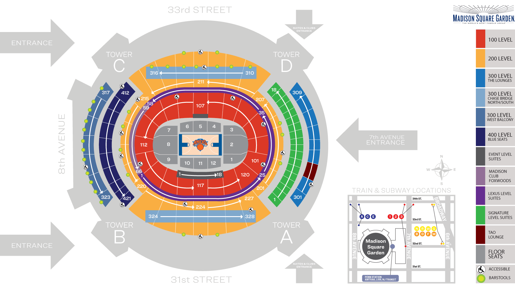 Madison Square Garden Seat Map | MSG | Official Site