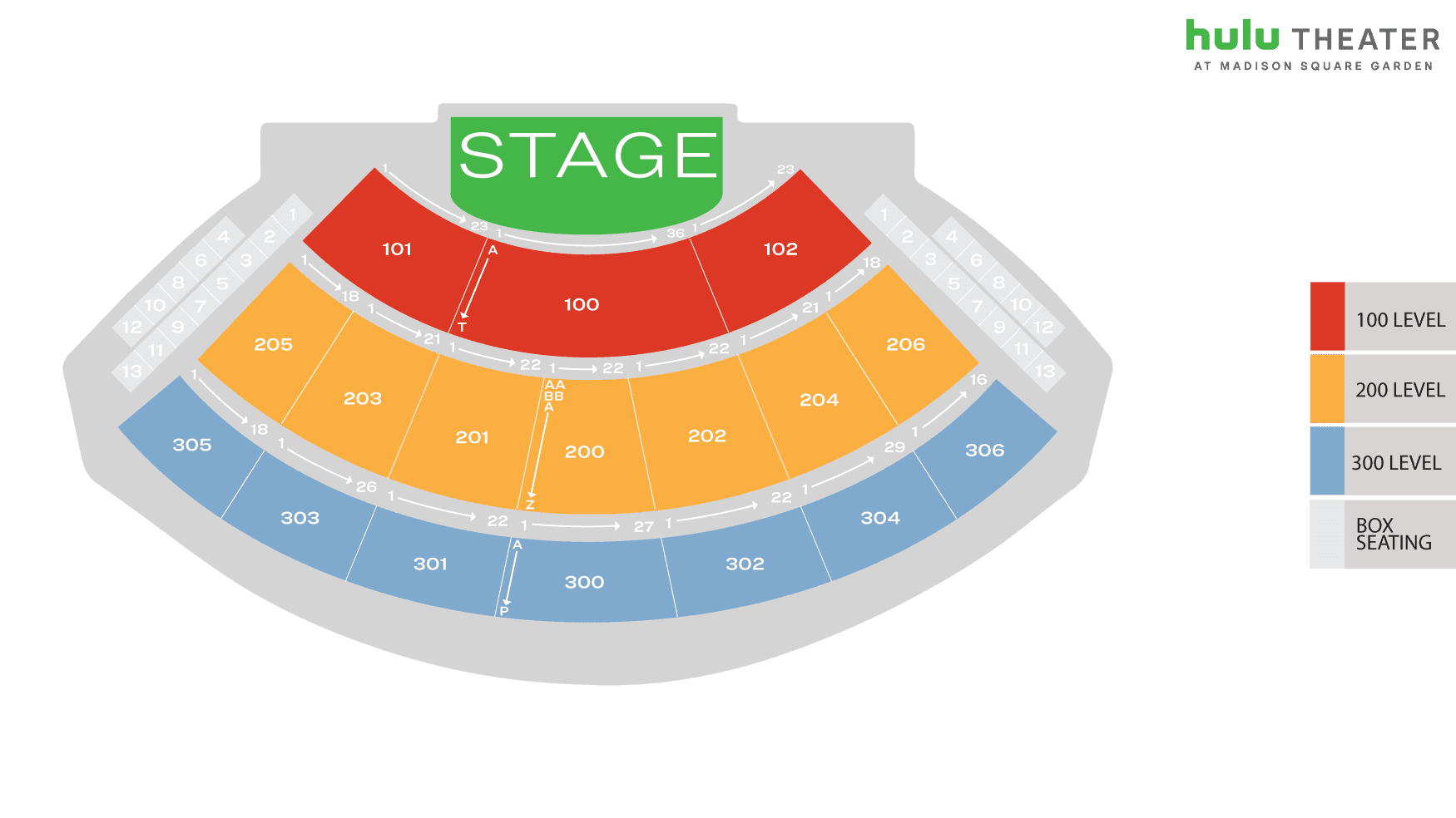 Hulu Theater at MSG Seat Map | MSG | Official Site