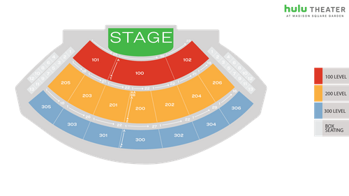 Hulu Theater At Msg Seat Map Msg Official Site