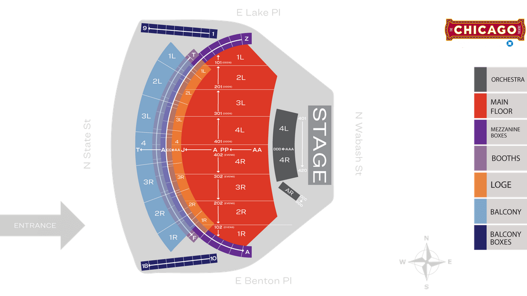Chicago Theatre Seat Map